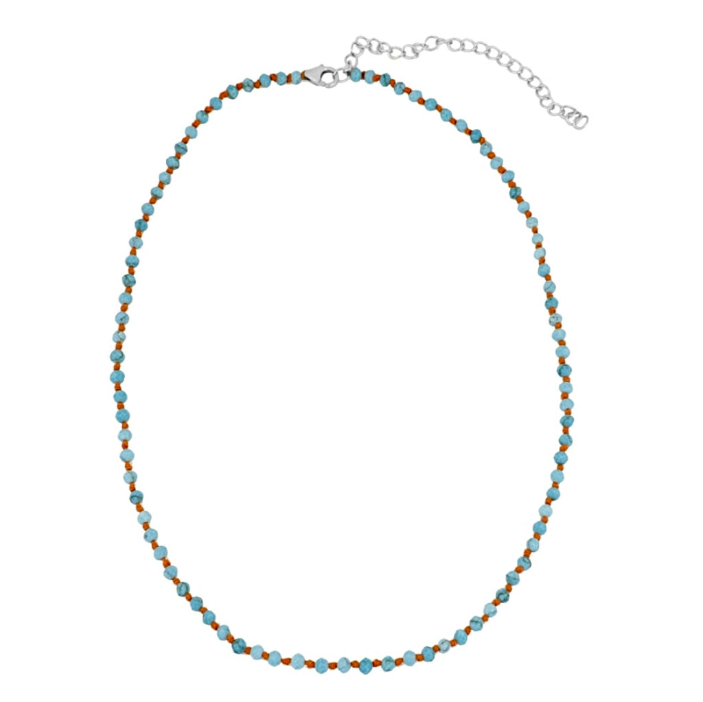 OLGA NECKLACE TURCHESE/FILO ARANCIO PRE-ORDINE