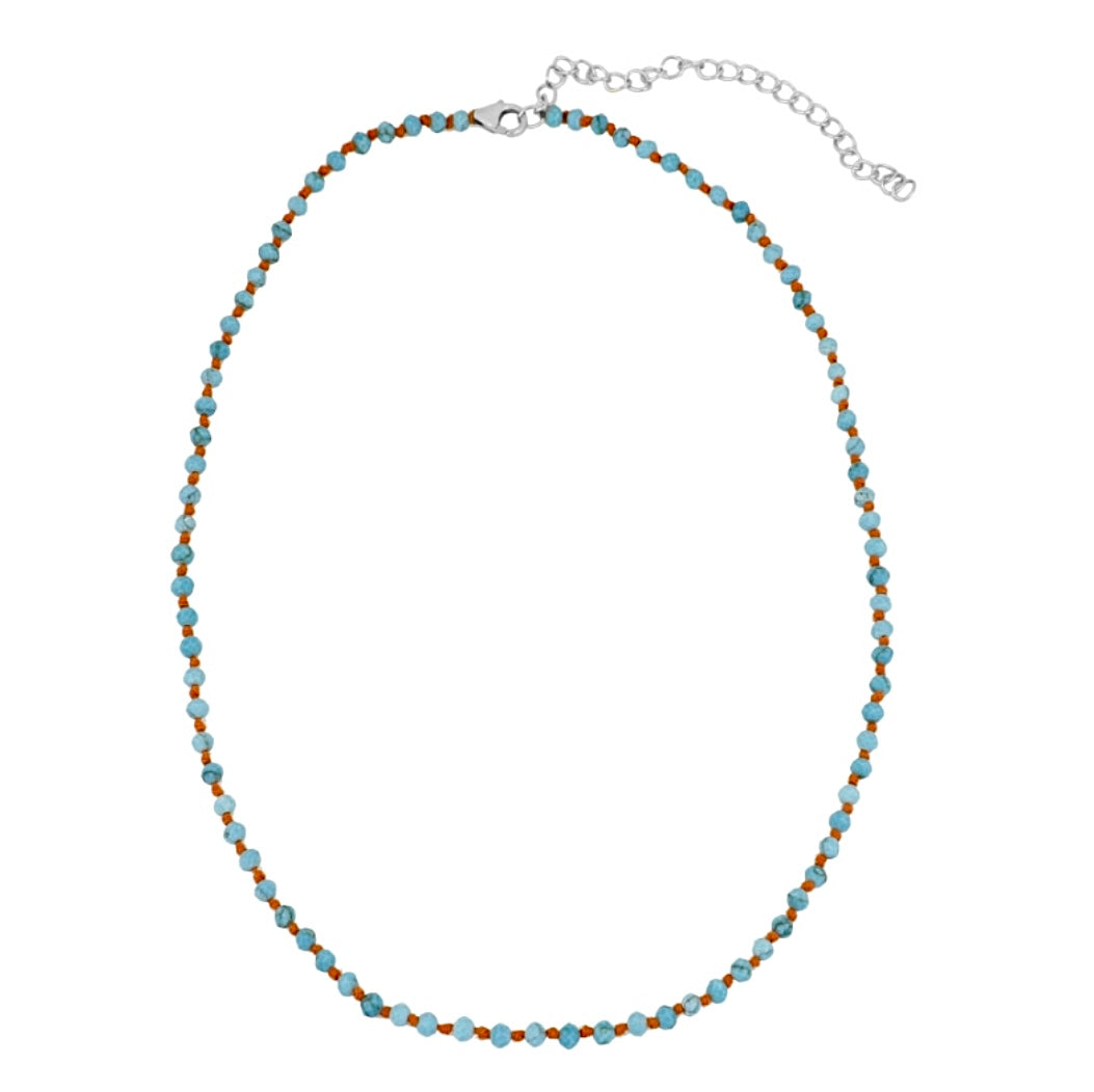 OLGA NECKLACE TURCHESE/FILO ARANCIO PRE-ORDINE
