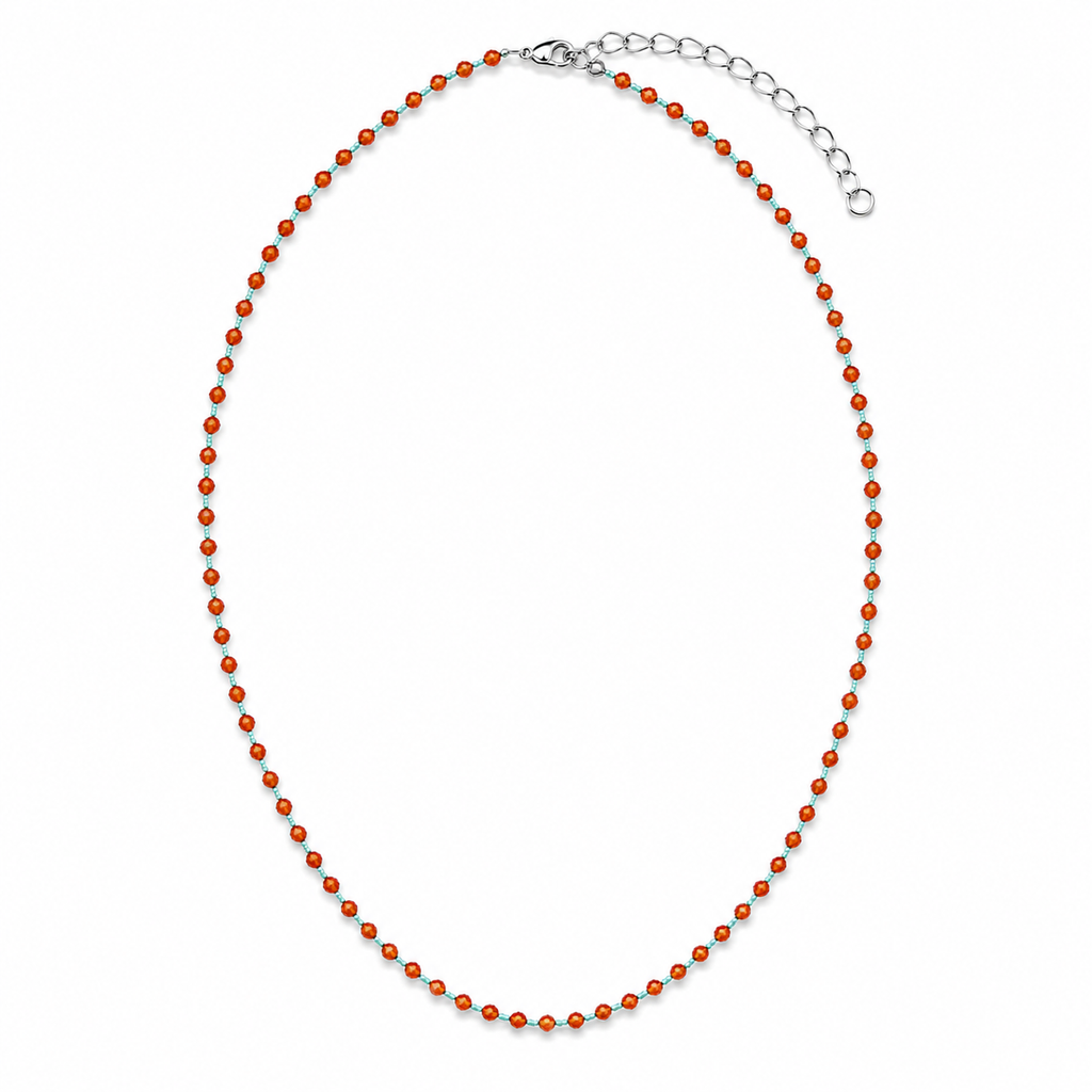 OLGA NECKLACE CORNIOLA/FILO ACQUAMARINA PRE-ORDINE