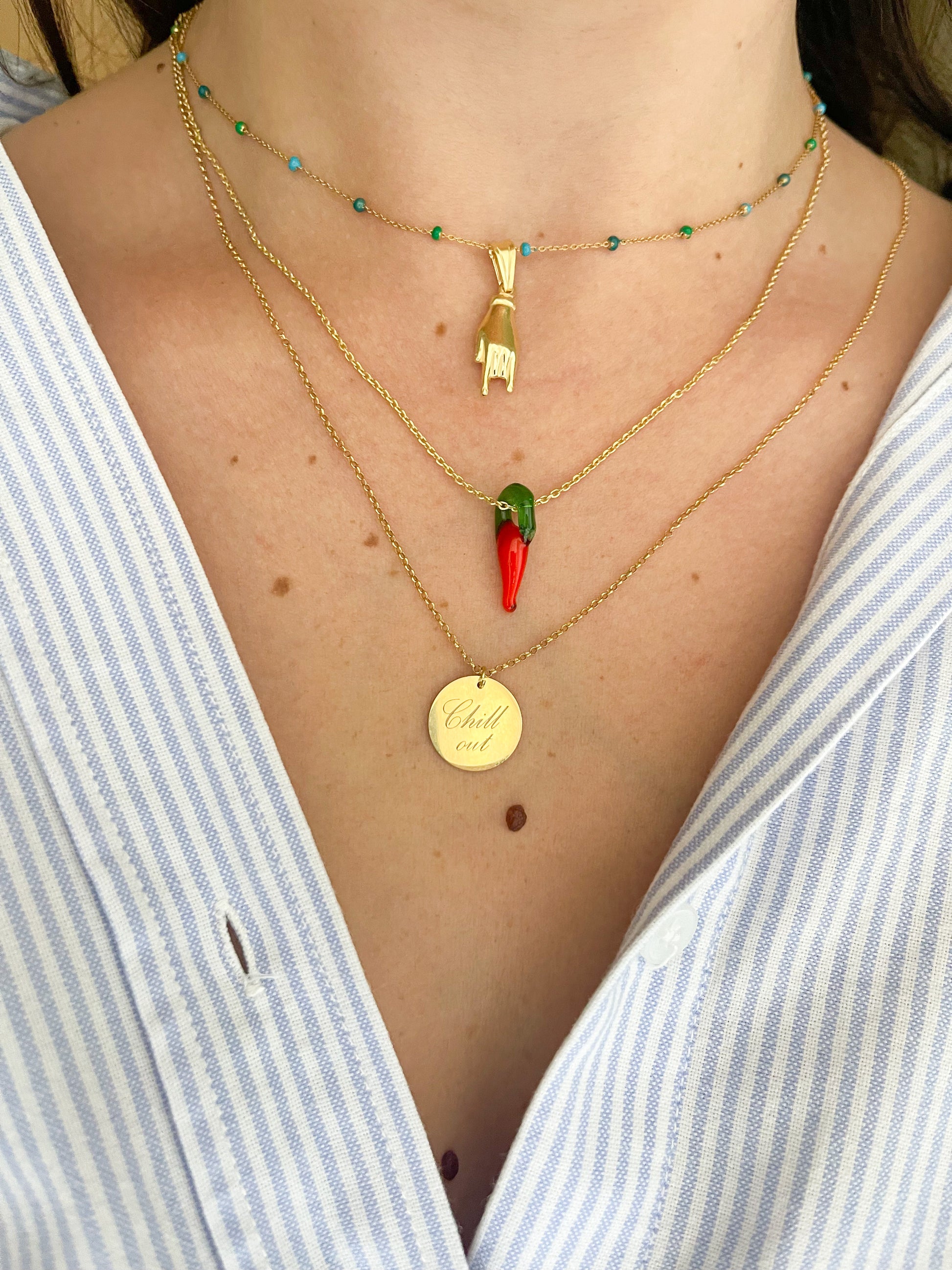 DOTTIE NECKLACE TURCHESE-VERDE-PETROLIO