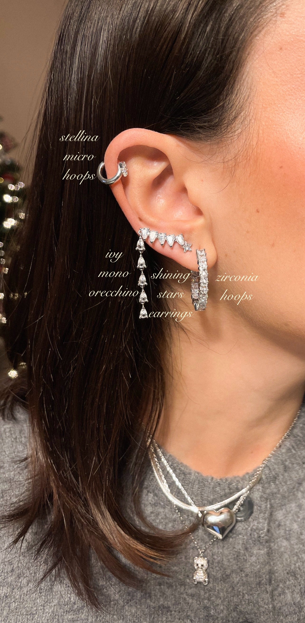 ZIRCONIA HOOPS ORO/ARGENTO