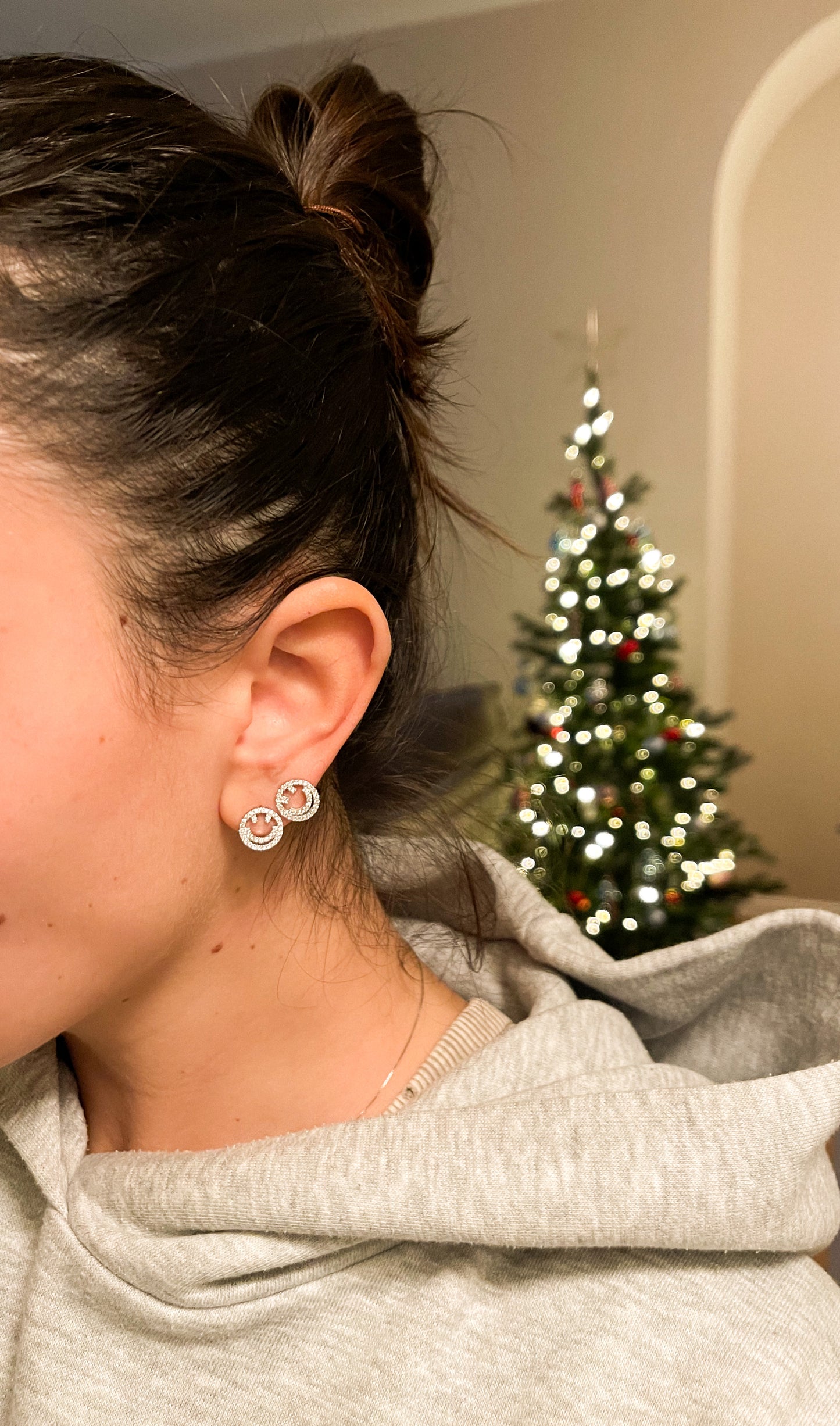 SMILEY PAVÈ EARRINGS