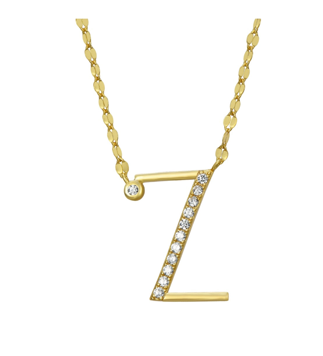 ZIRCON LETTER NECKLACE