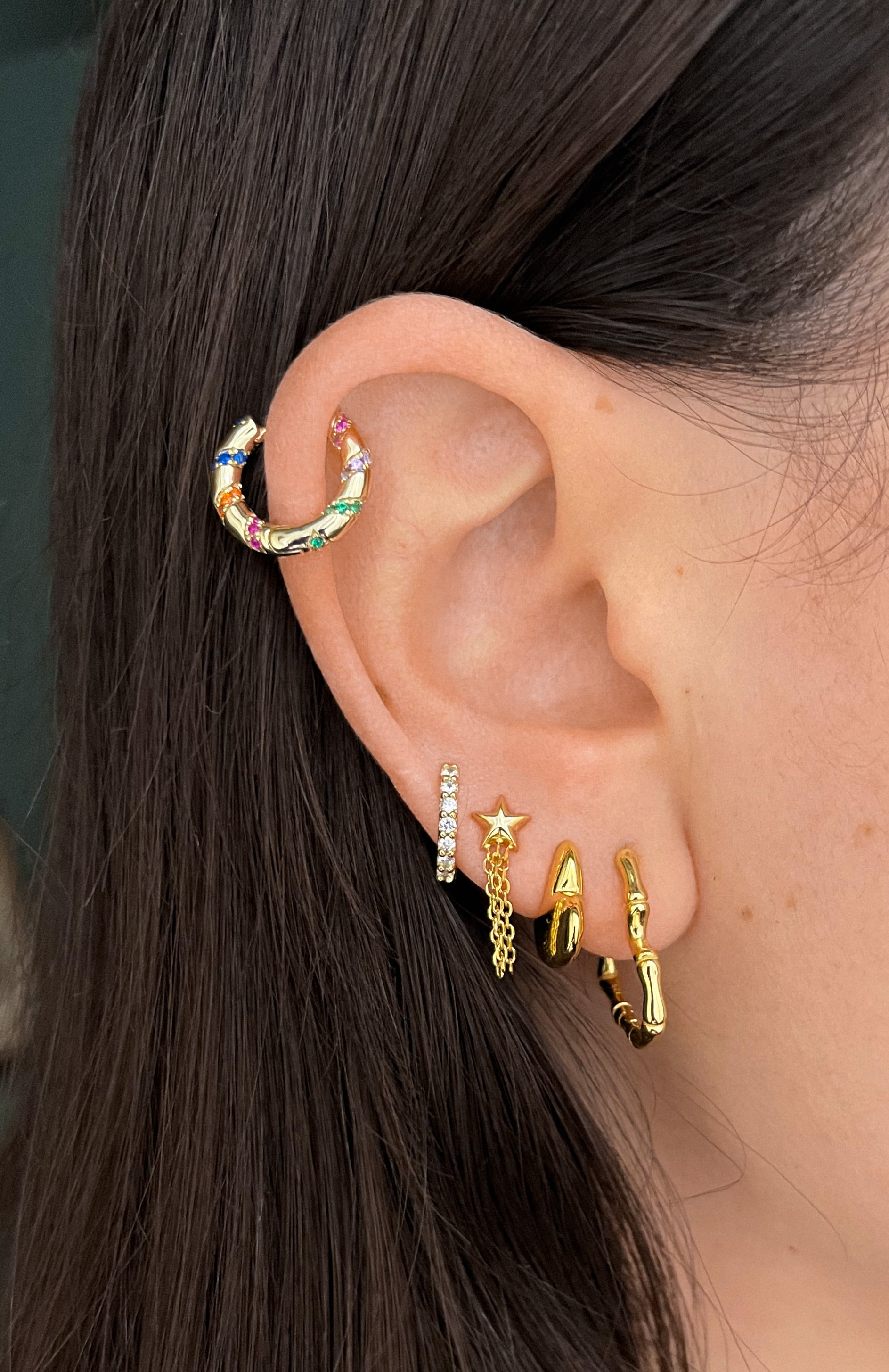 MICRO STAR CHAIN EARRING