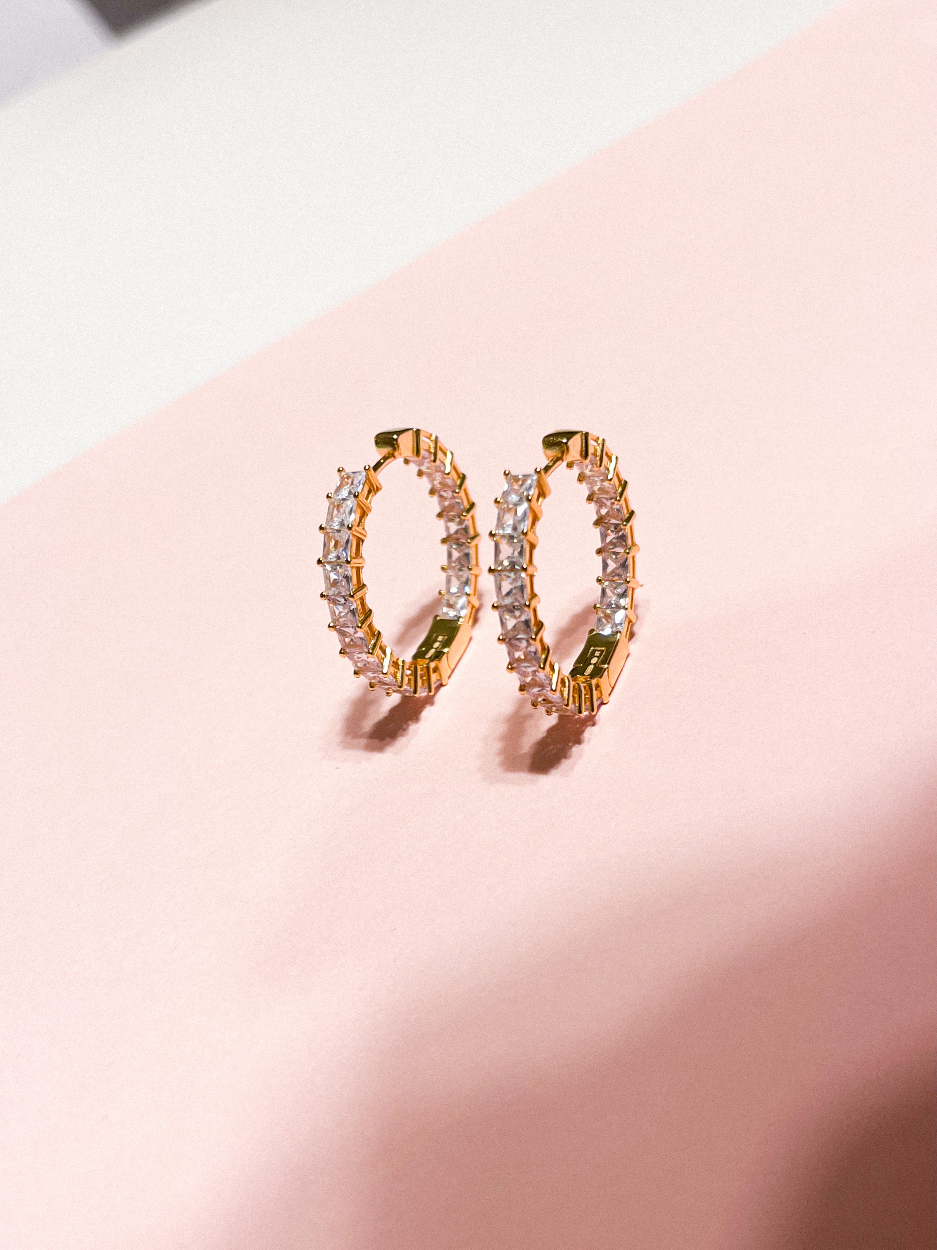 ZIRCONIA HOOPS ORO/ARGENTO