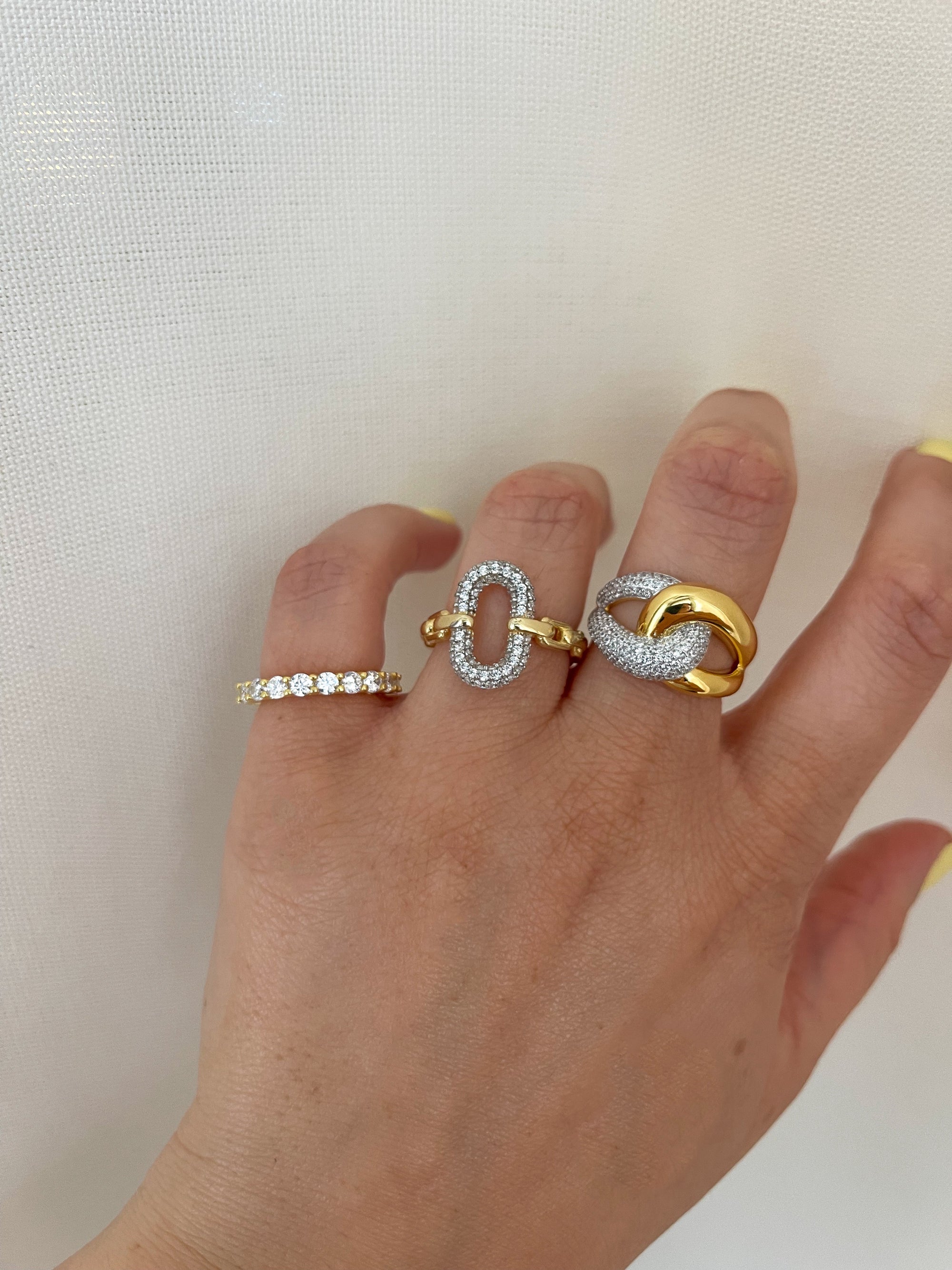 DOUBLE KNOT RING ORO/ARGENTO