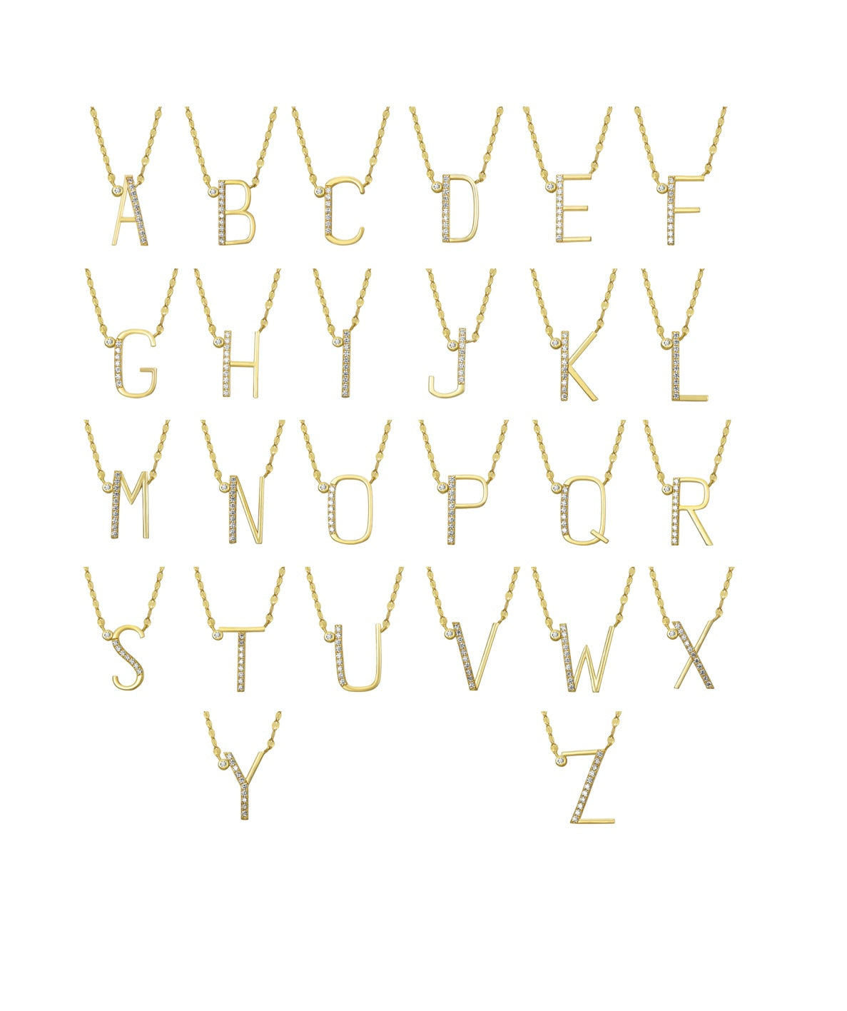 ZIRCON LETTER NECKLACE