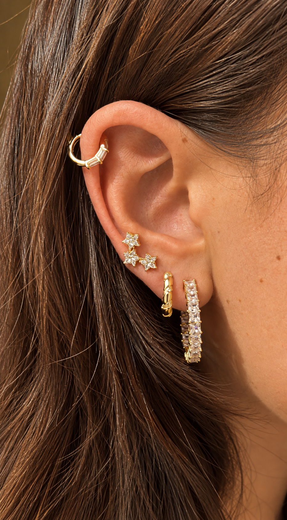THREE STARS EARRING