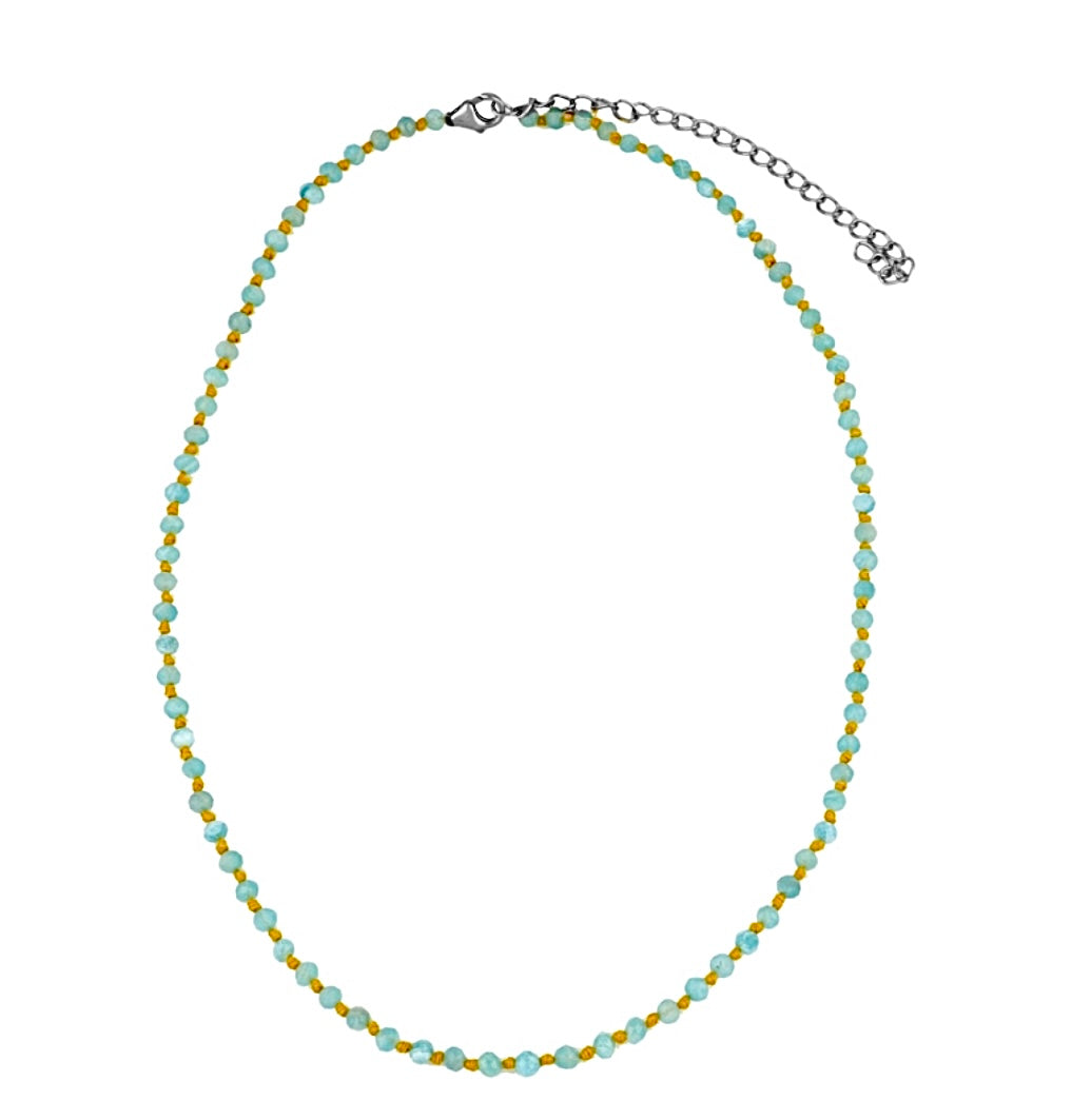 OLGA NECKLACE AMAZZONITE/FILO OCRA PRE-ORDINE