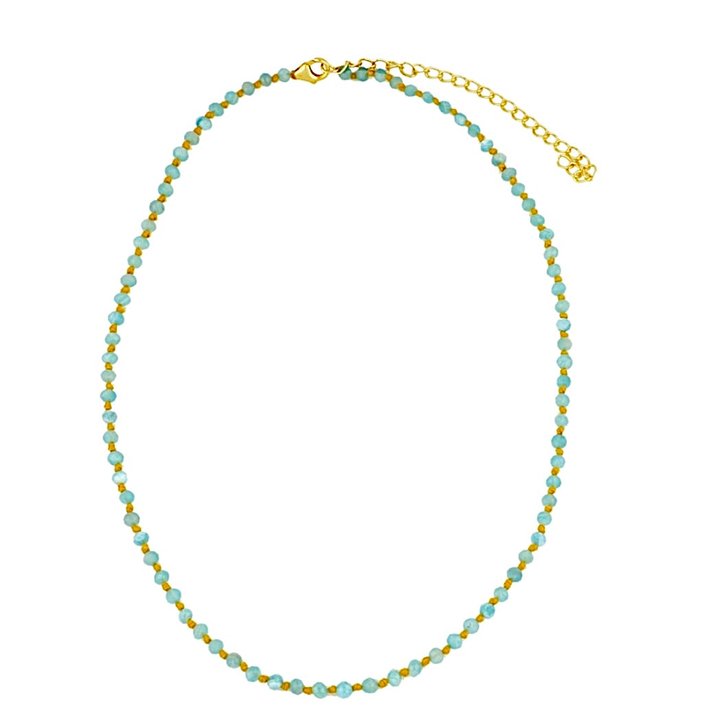 OLGA NECKLACE AMAZZONITE/FILO OCRA PRE-ORDINE