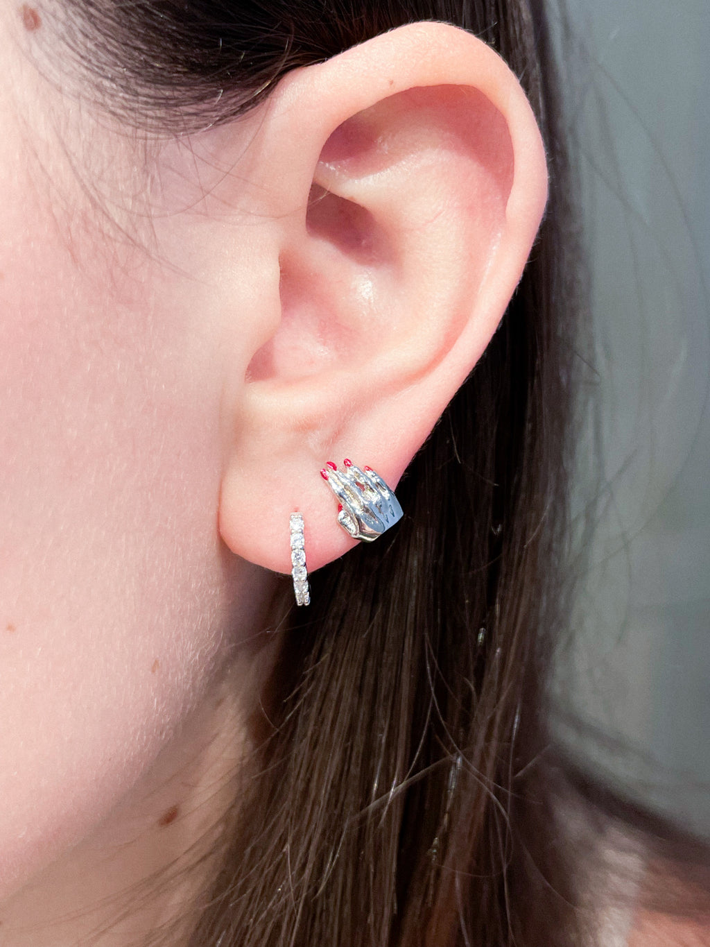SIMPLE ZIRCONIA MINI HOOP ORO/ARGENTO