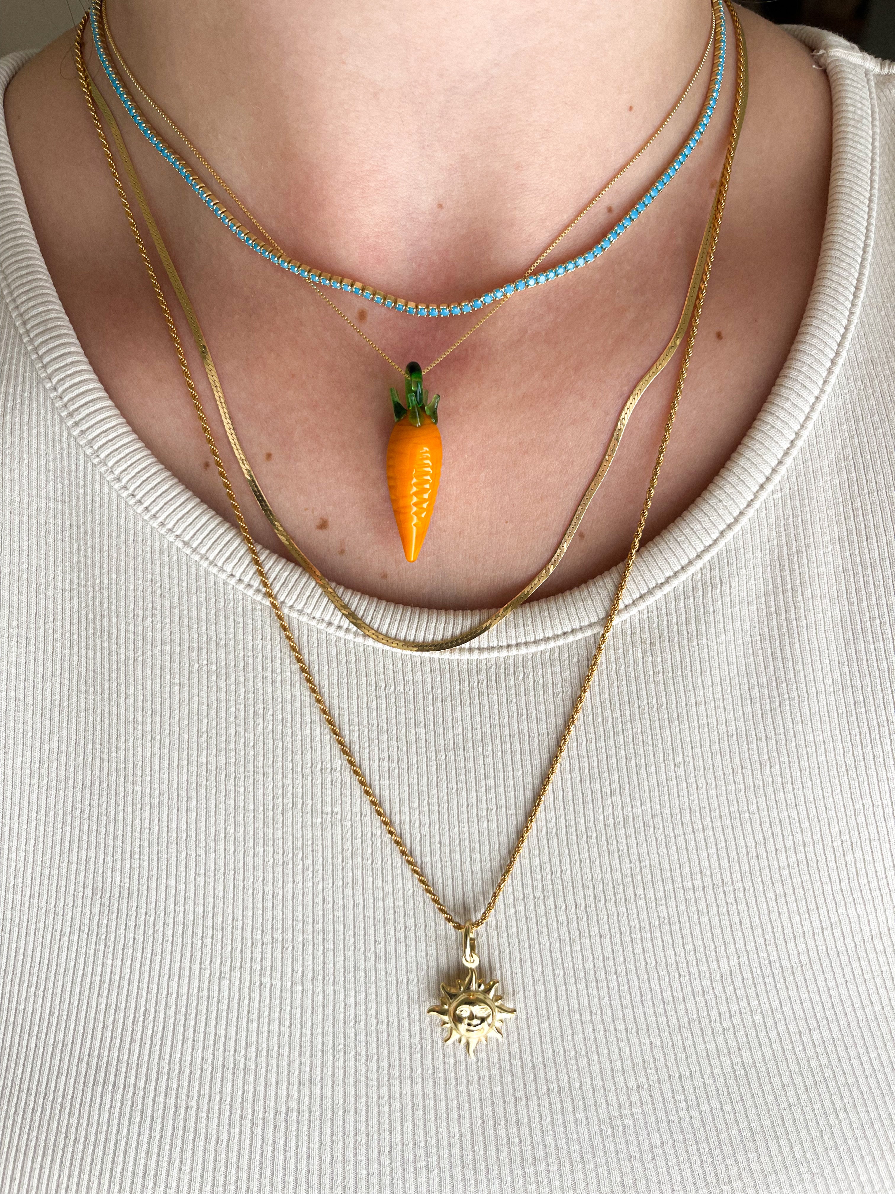 TURQUOISE TENNIS COLLIER GOLD