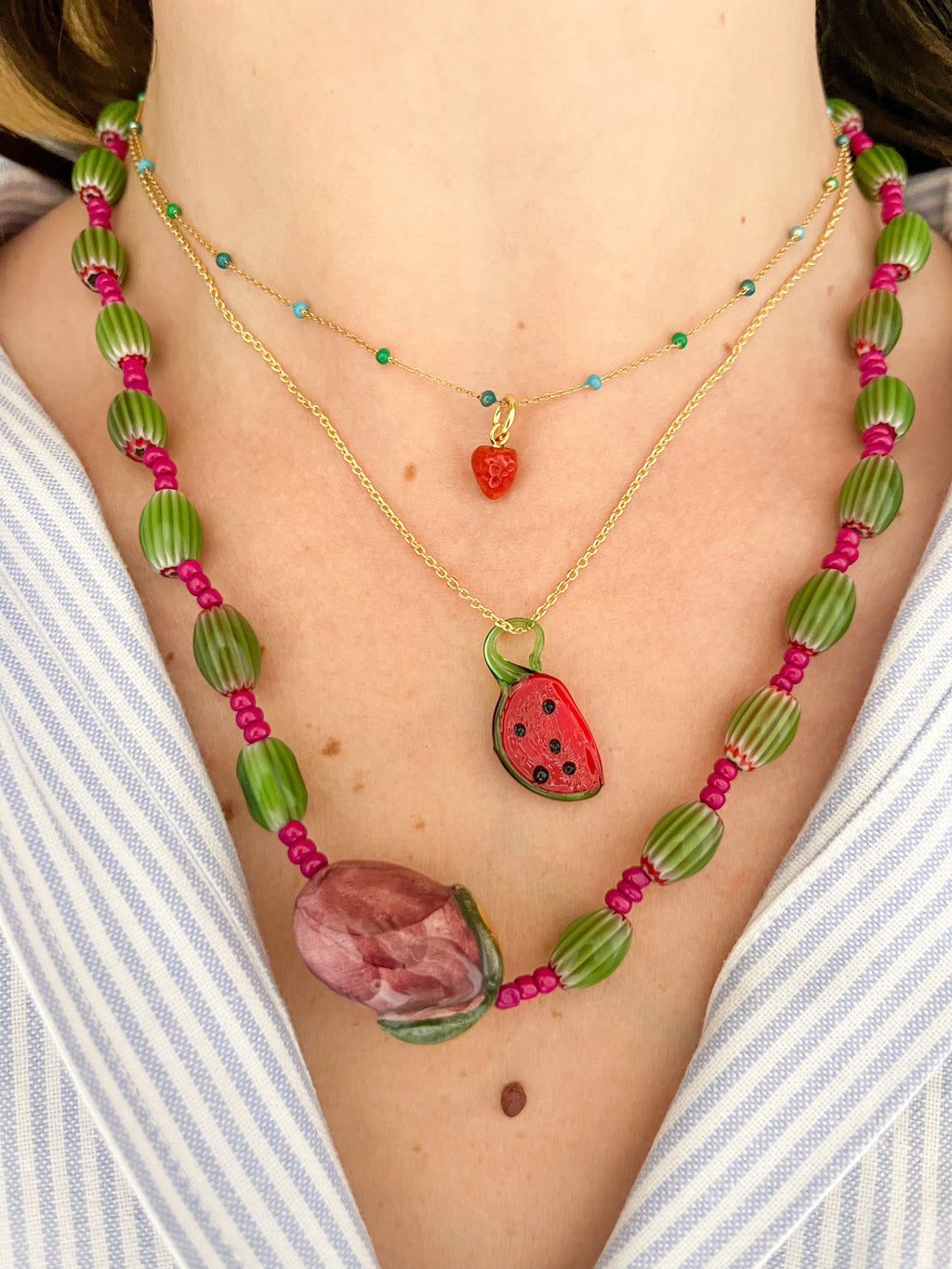 DOTTIE NECKLACE TURCHESE-VERDE-PETROLIO
