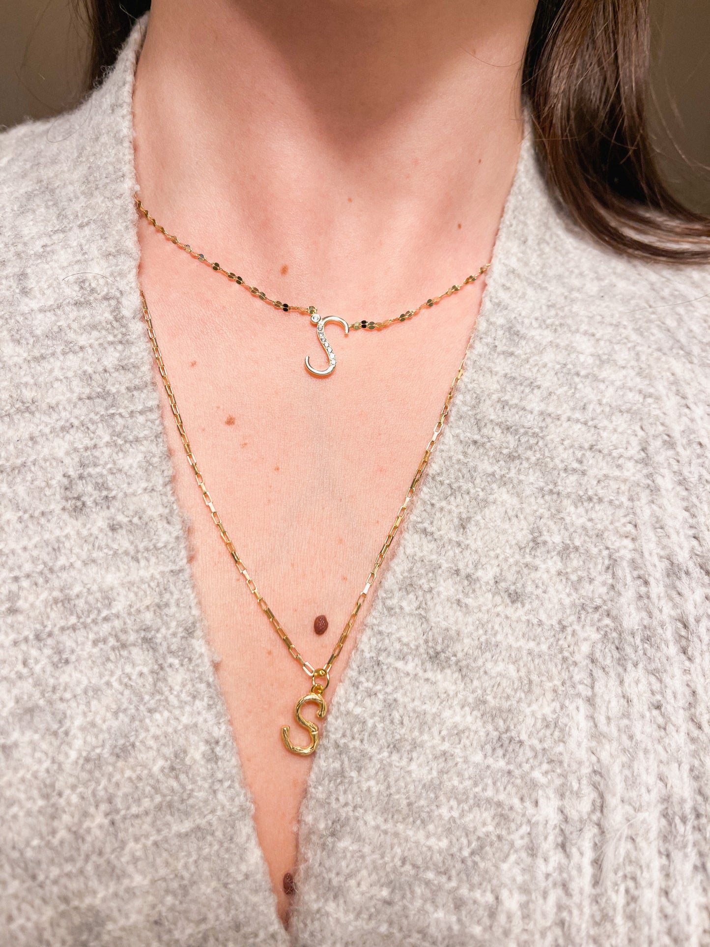 ZIRCON LETTER NECKLACE