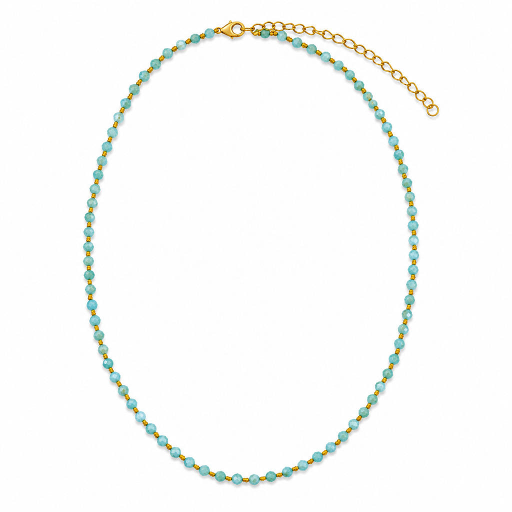 OLGA NECKLACE AMAZZONITE/FILO OCRA PRE-ORDINE