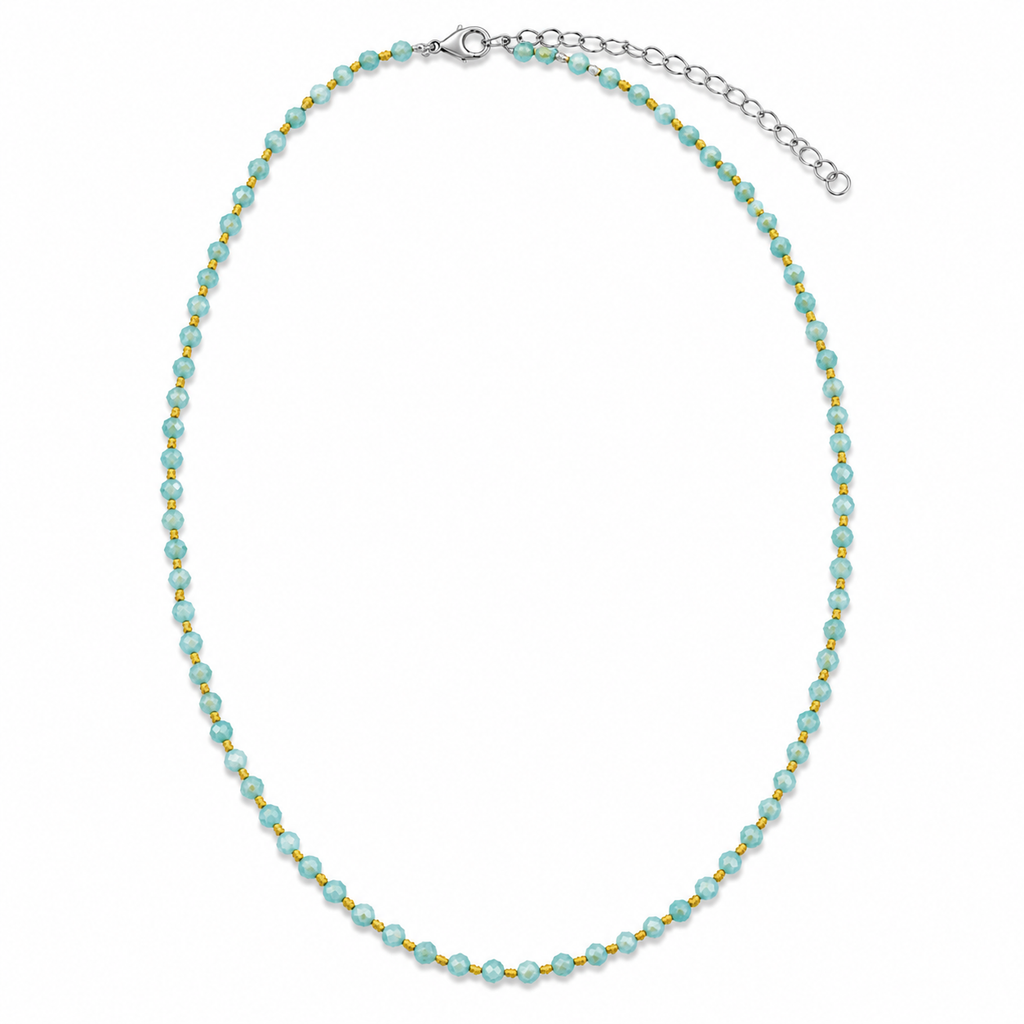 OLGA NECKLACE AMAZZONITE/FILO OCRA PRE-ORDINE