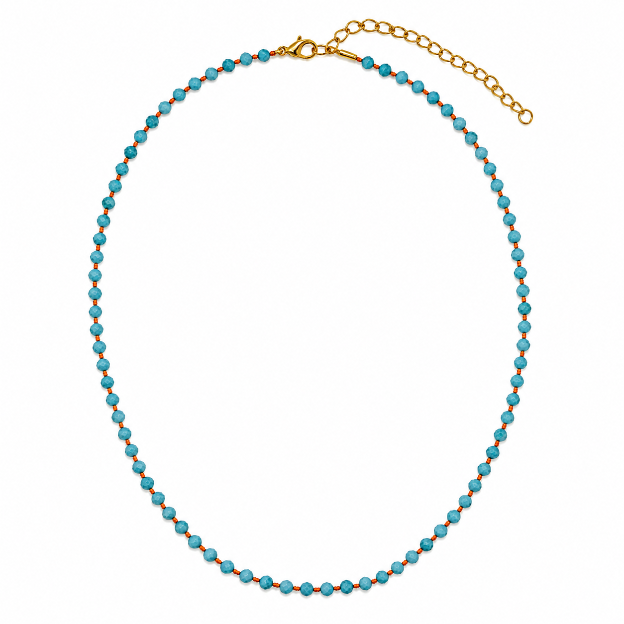 OLGA NECKLACE TURCHESE/FILO ARANCIO PRE-ORDINE