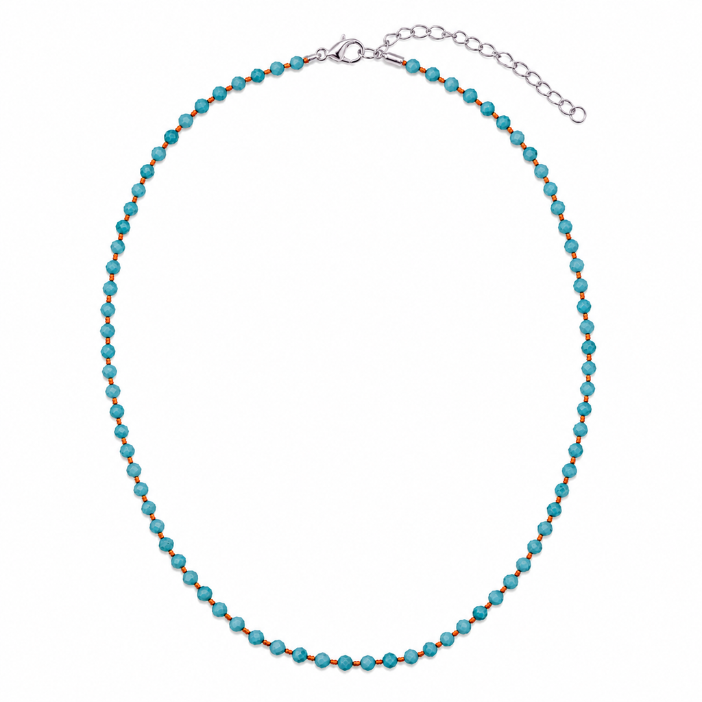 OLGA NECKLACE TURCHESE/FILO ARANCIO PRE-ORDINE