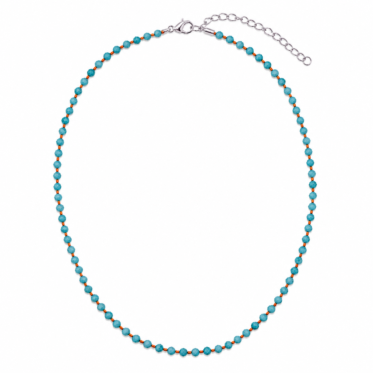 OLGA NECKLACE TURCHESE/FILO ARANCIO PRE-ORDINE