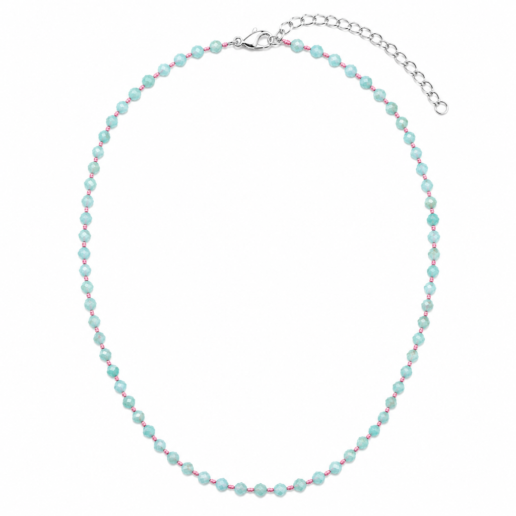 OLGA NECKLACE AMAZZONITE/FILO ROSA PRE-ORDINE