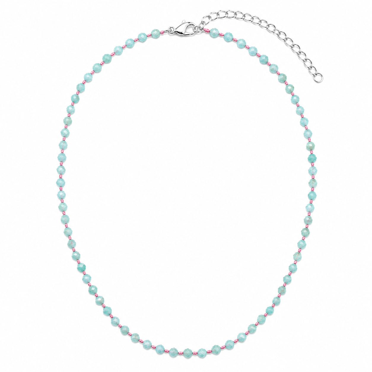 OLGA NECKLACE AMAZZONITE/FILO ROSA PRE-ORDINE