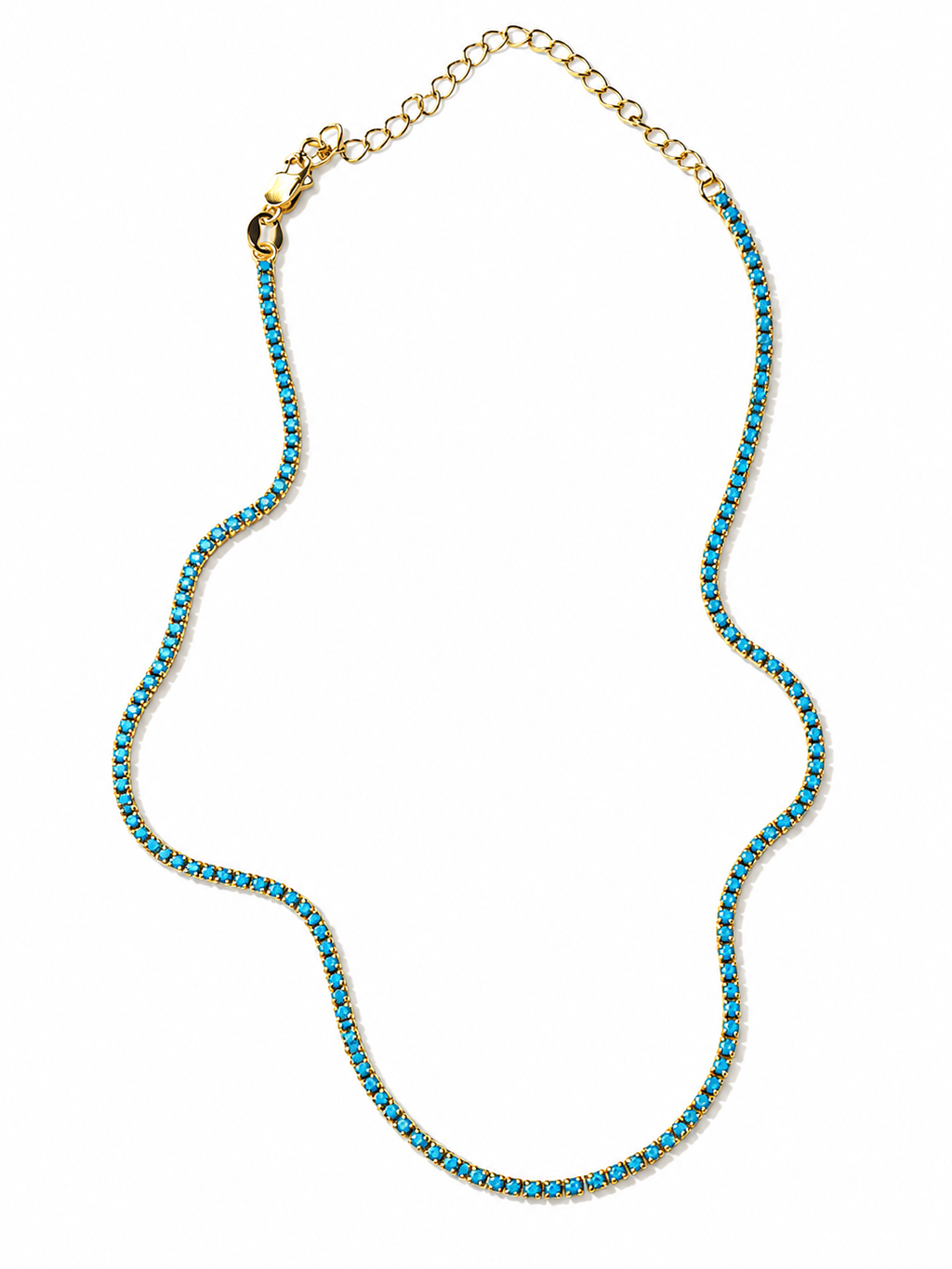 TURQUOISE TENNIS COLLIER GOLD