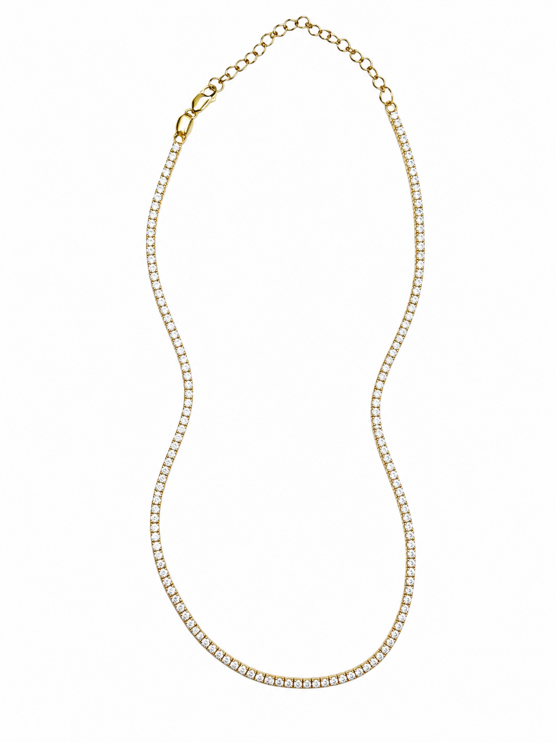 WHITE TENNIS COLLIER GOLD