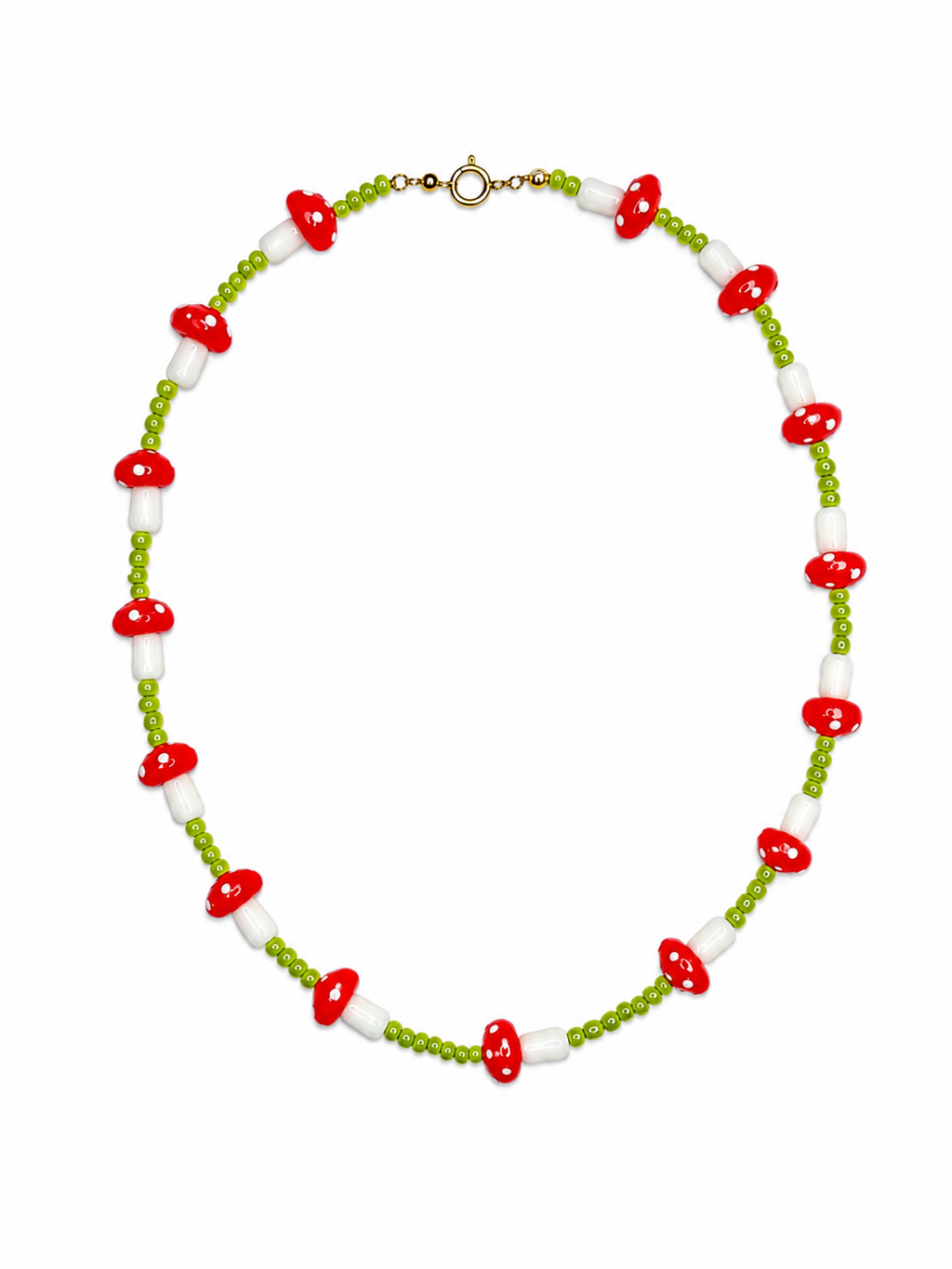 MUSHROOMS BEADED NECKLACE