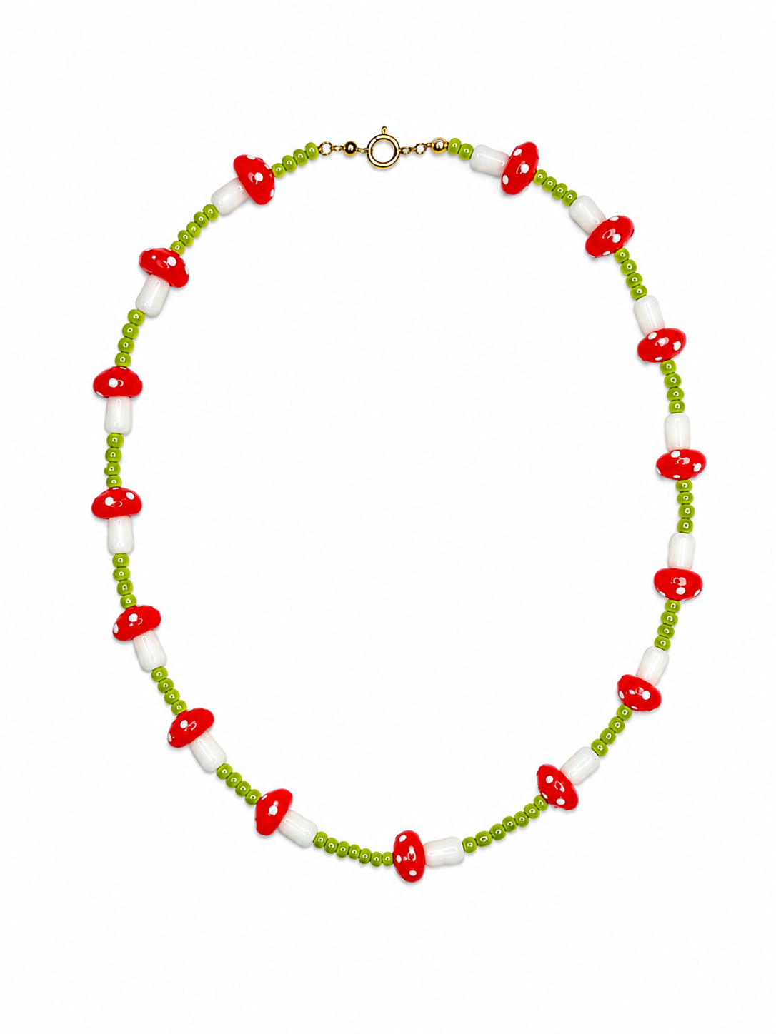 MUSHROOMS BEADED NECKLACE