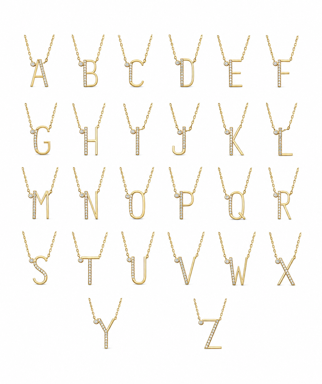 ZIRCON LETTER NECKLACE
