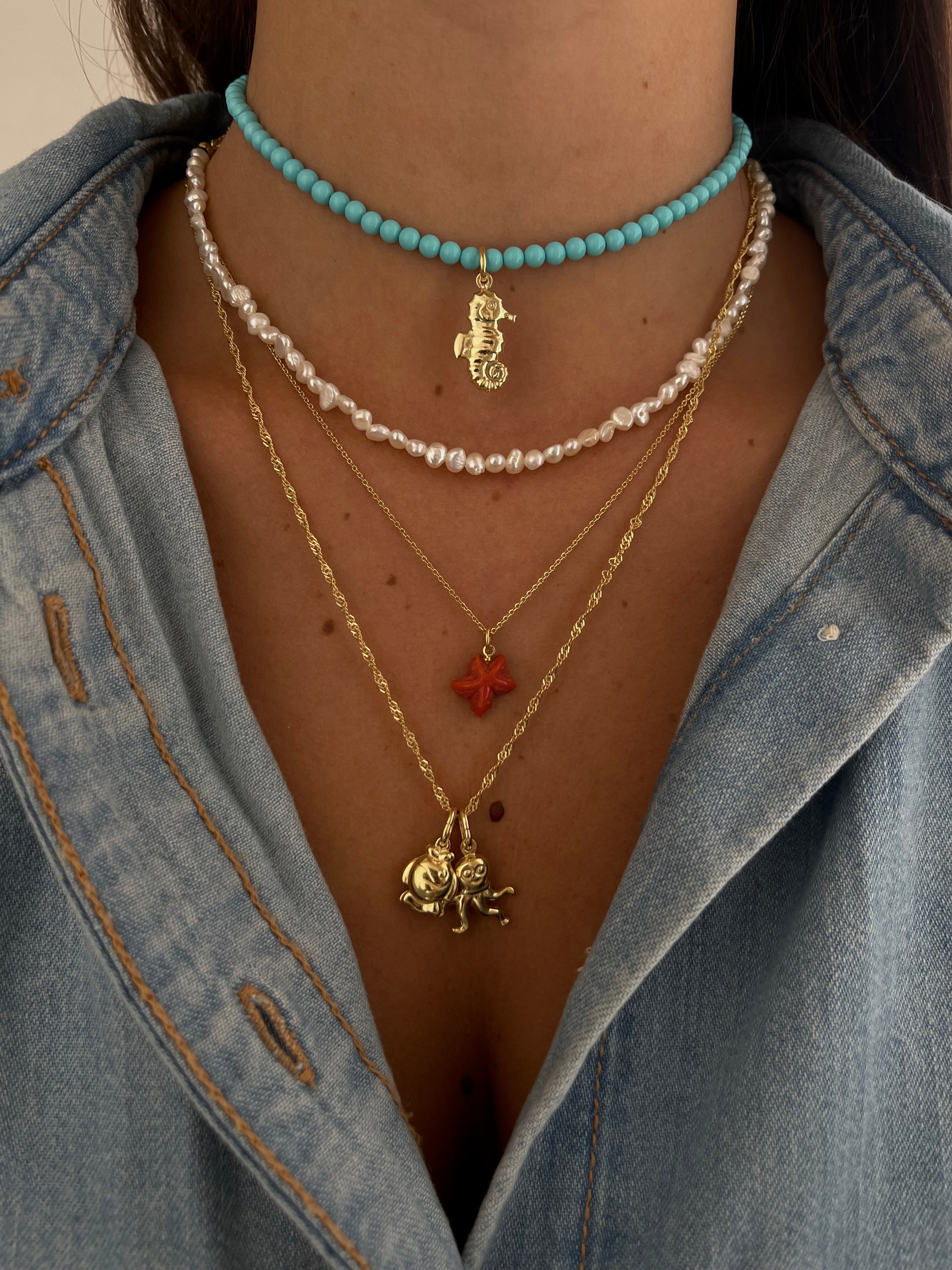 CORAL STARFISH NECKLACE