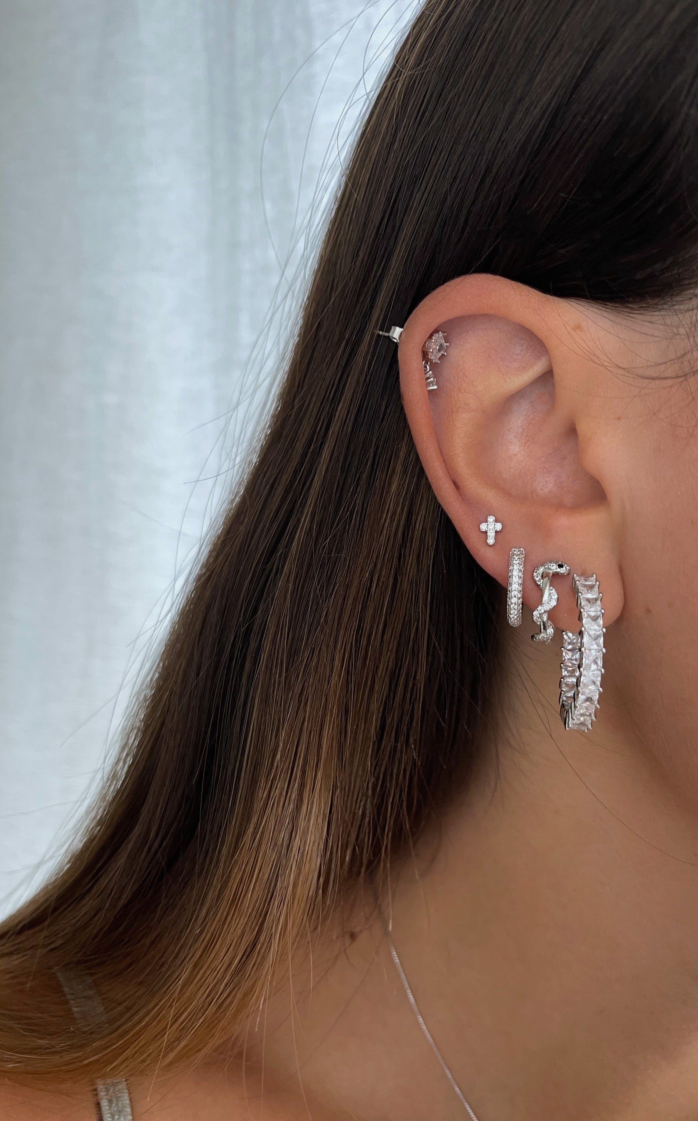 ZIRCONIA HOOPS ORO/ARGENTO