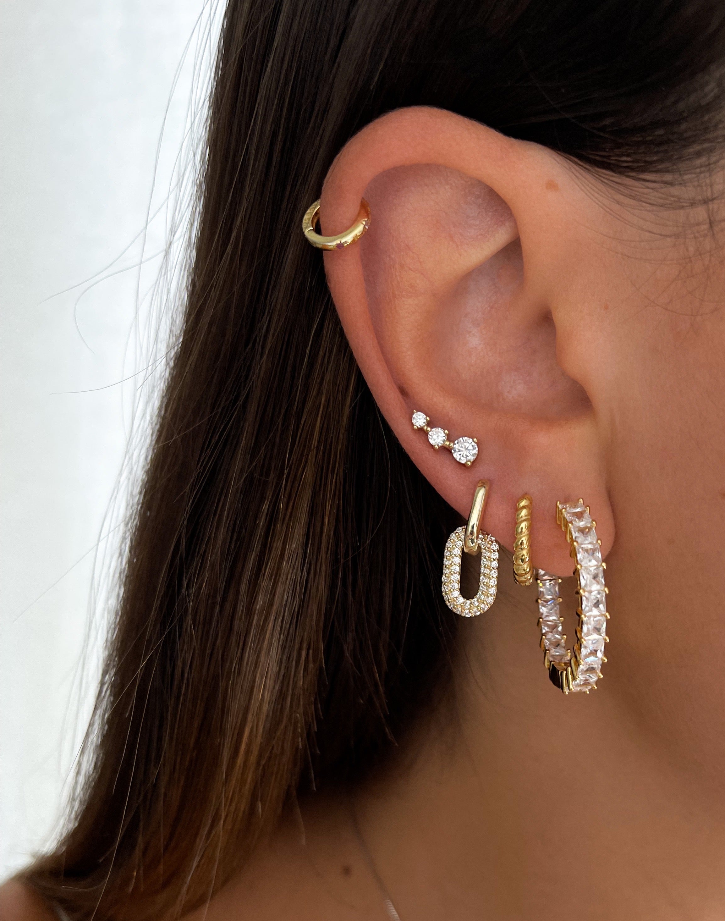 ZIRCONIA HOOPS ORO/ARGENTO