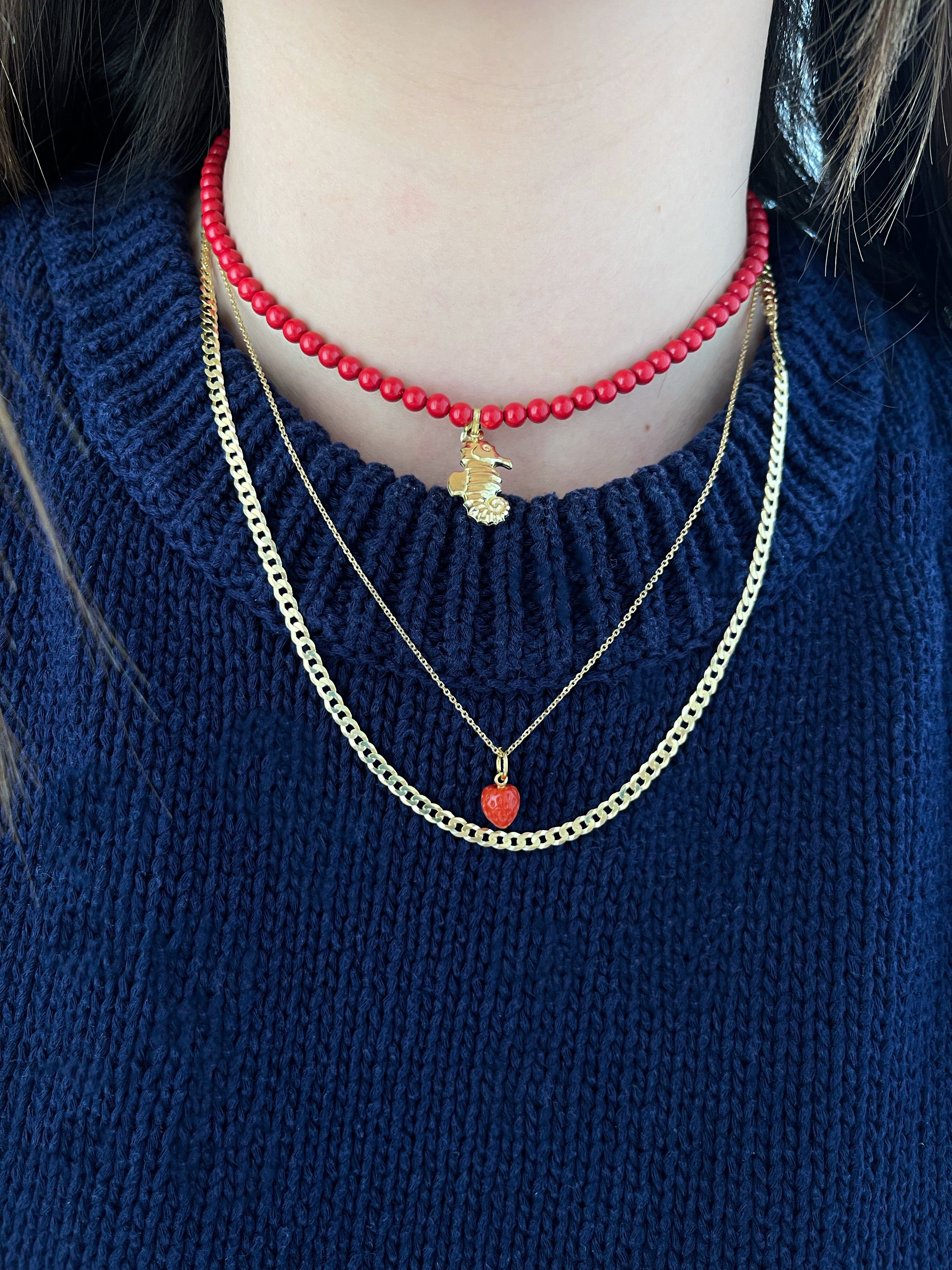 CORAL STRAWBERRY NECKLACE