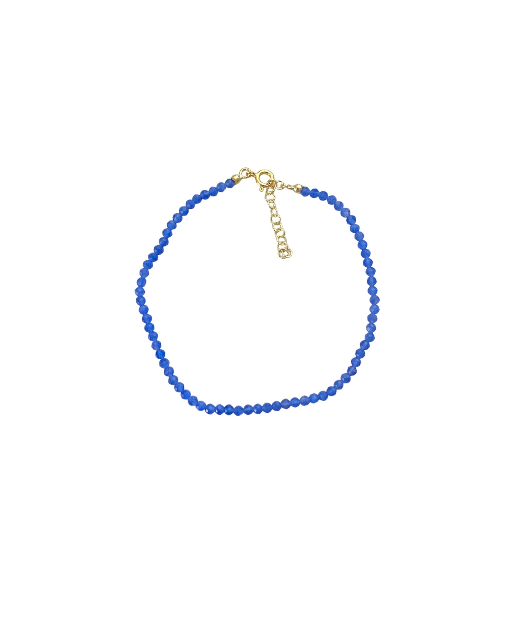 SWAROVSKI BLUE ANKLET ORO/ARGENTO