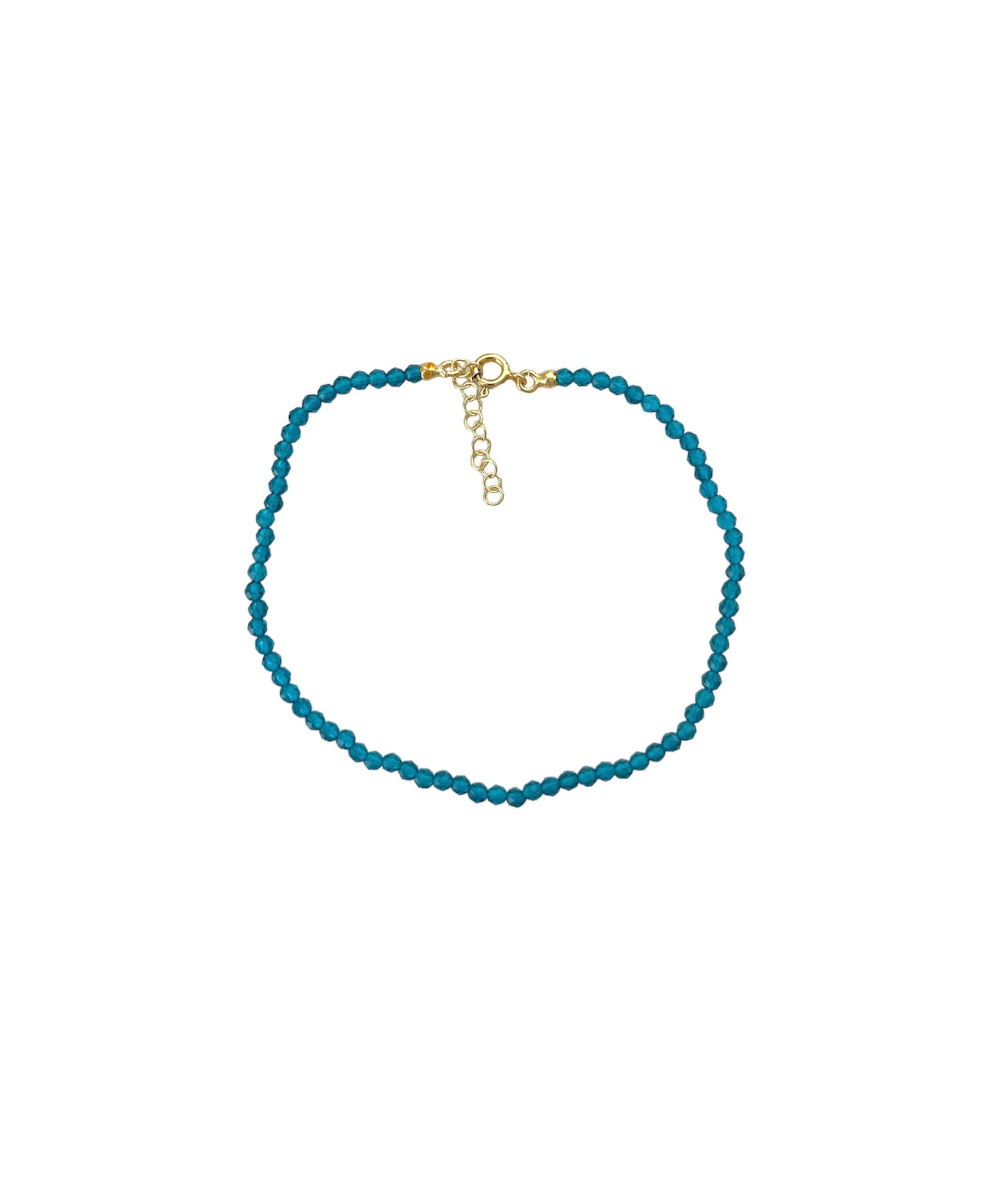 SWAROVSKI BLU PETROLIO ANKLET ORO/ARGENTO