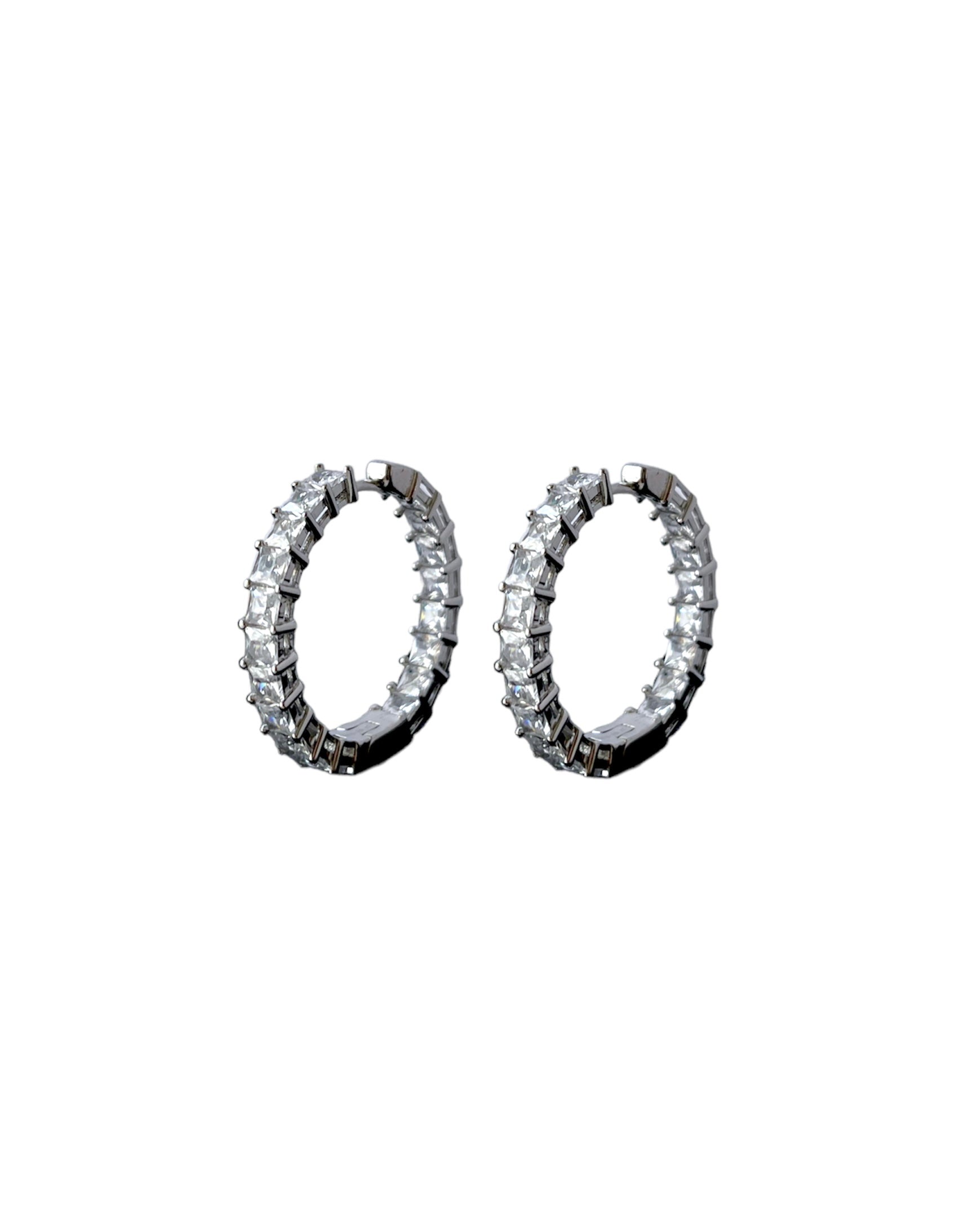 ZIRCONIA HOOPS ORO/ARGENTO