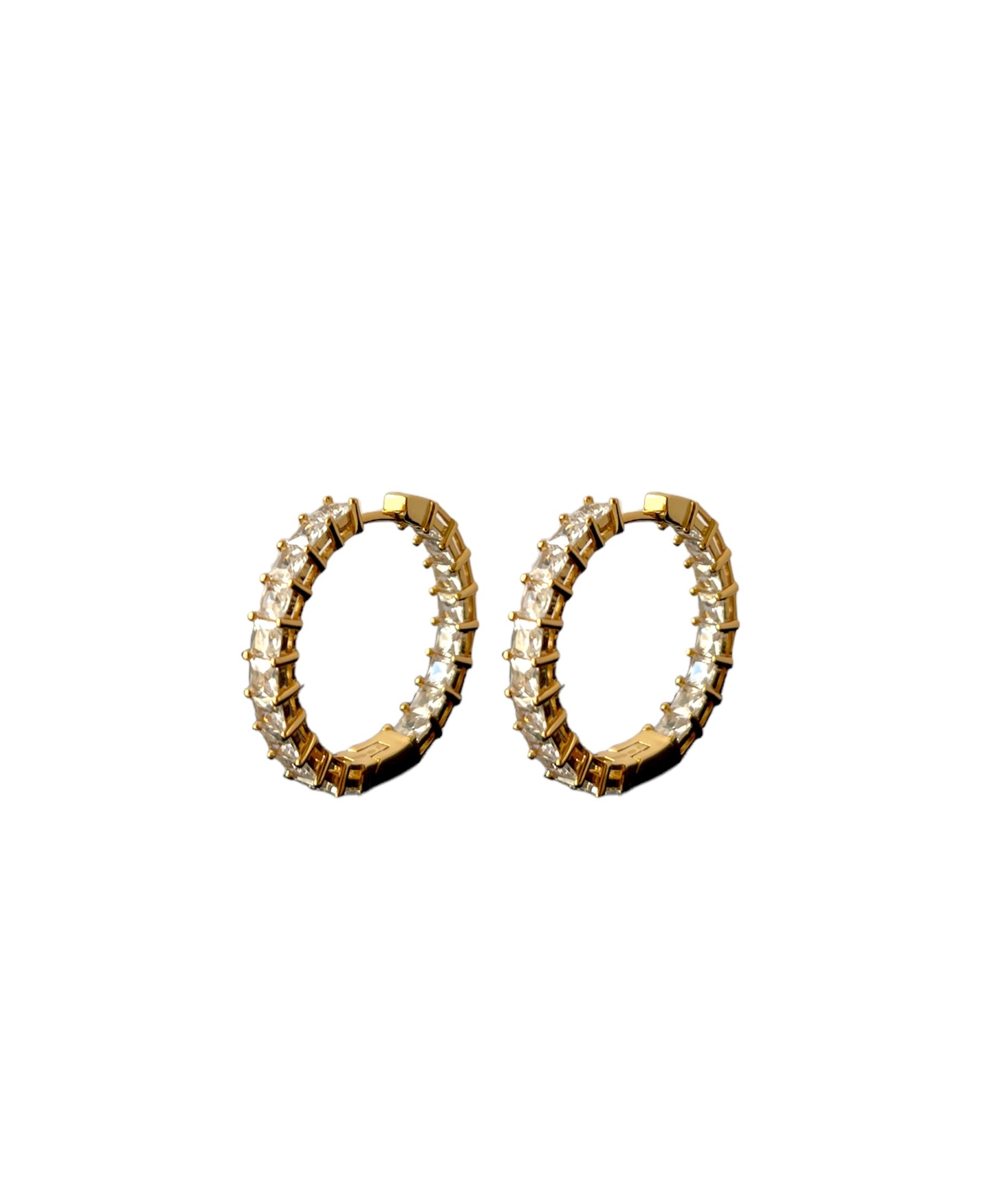 ZIRCONIA HOOPS ORO/ARGENTO