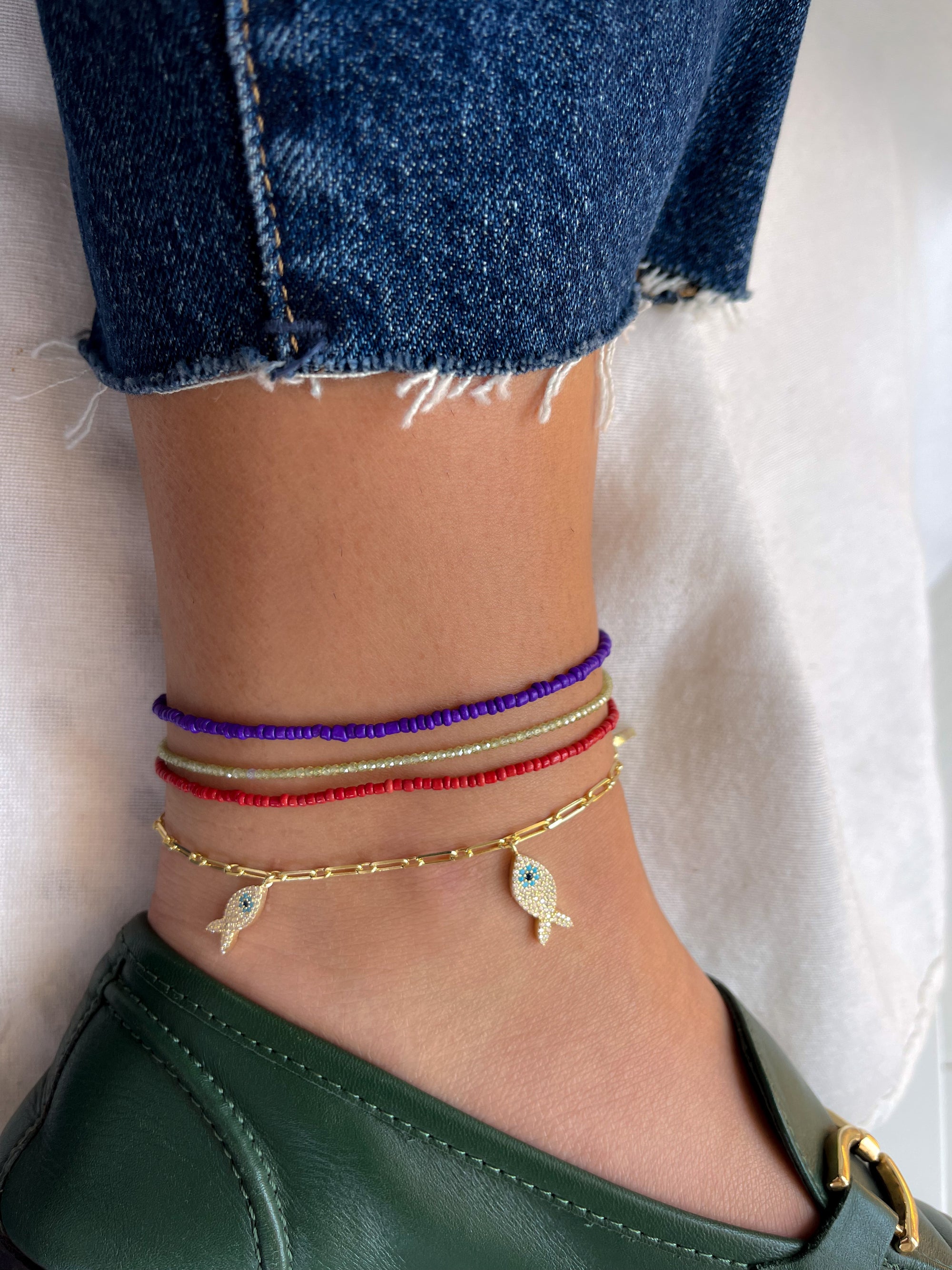 GOLDFISH ANKLET ORO/ARGENTO
