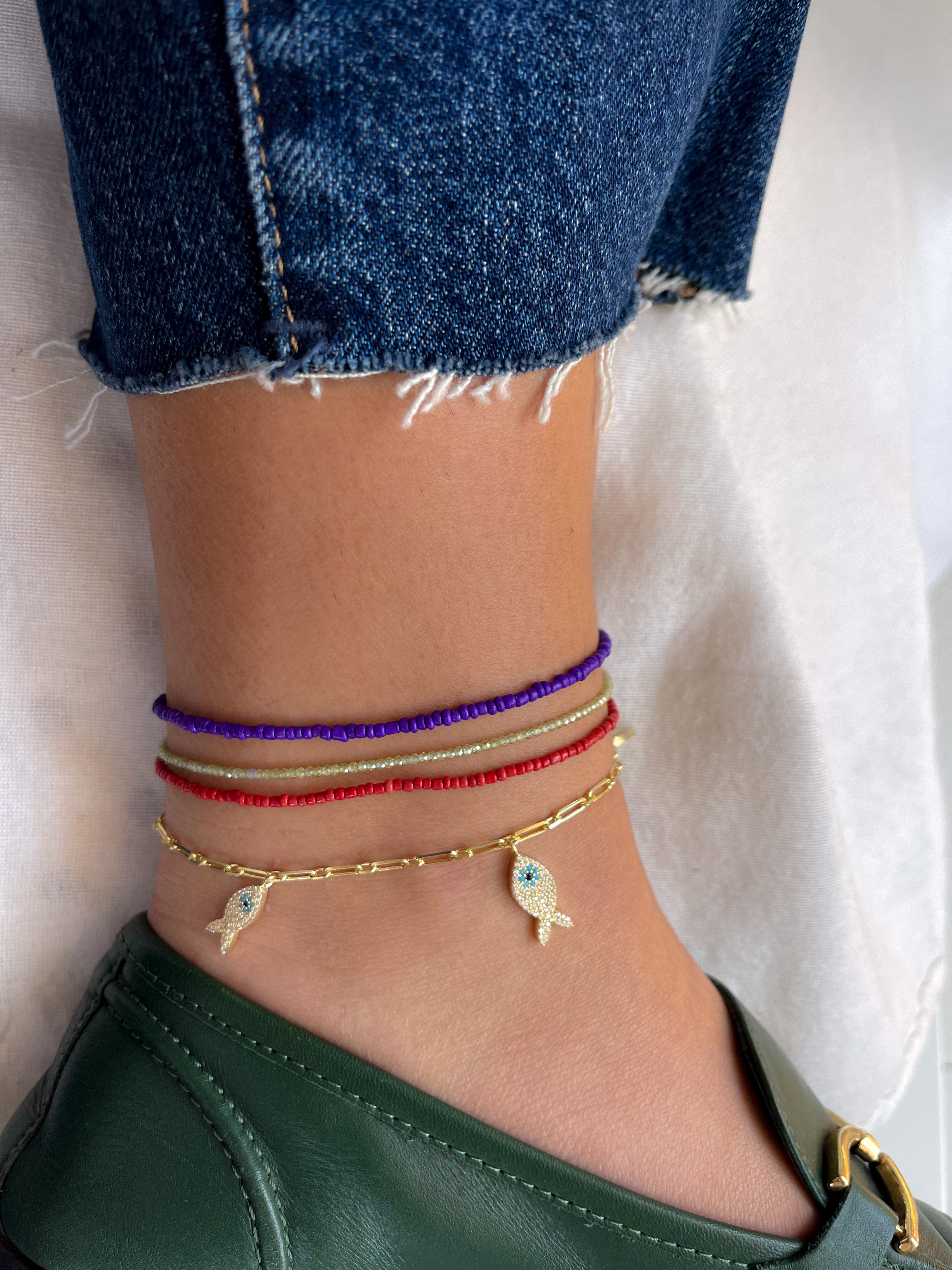 GOLDFISH ANKLET ORO/ARGENTO